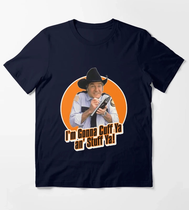 Rosco P Coltrane Cuff Ya an Stuff Ya T-Shirt Navy