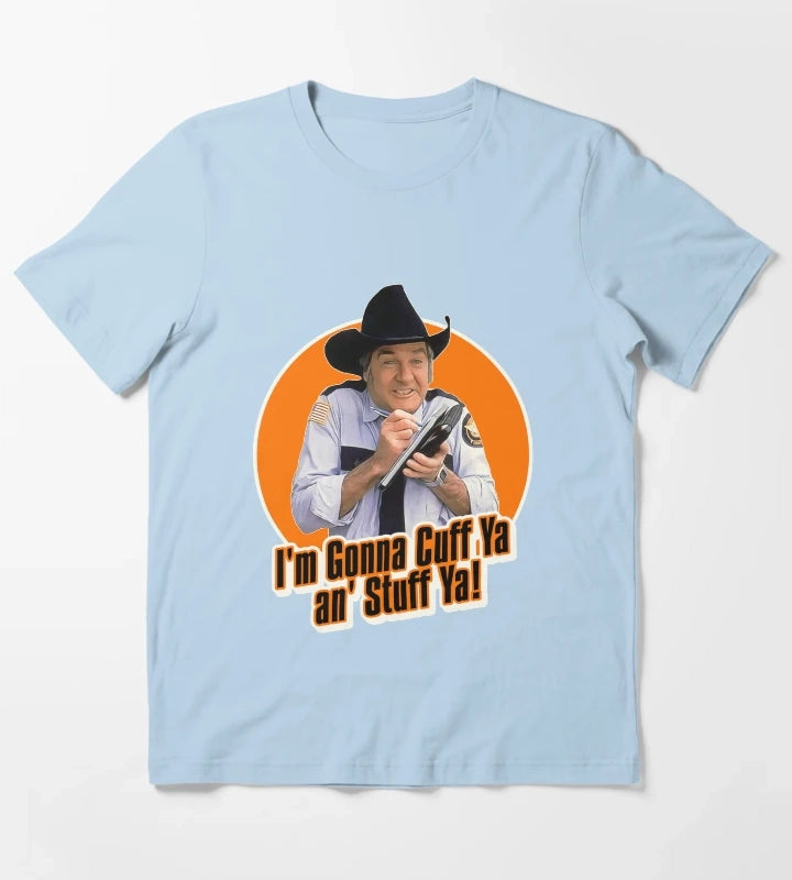 Rosco P Coltrane Cuff Ya an Stuff Ya T-Shirt Sky Blue
