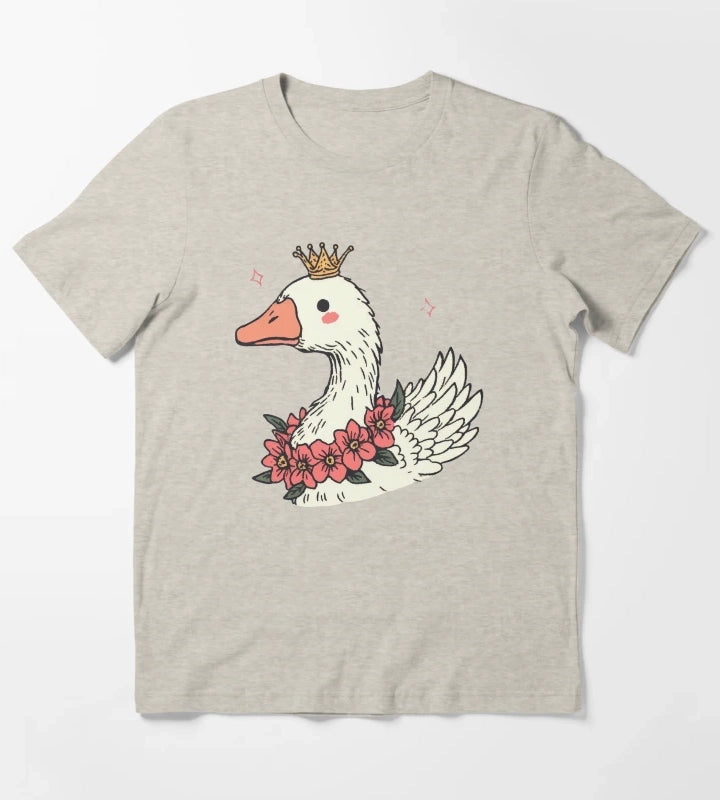 Royal Goose With Daisies Gift For Nature Lover T-Shirt Cream