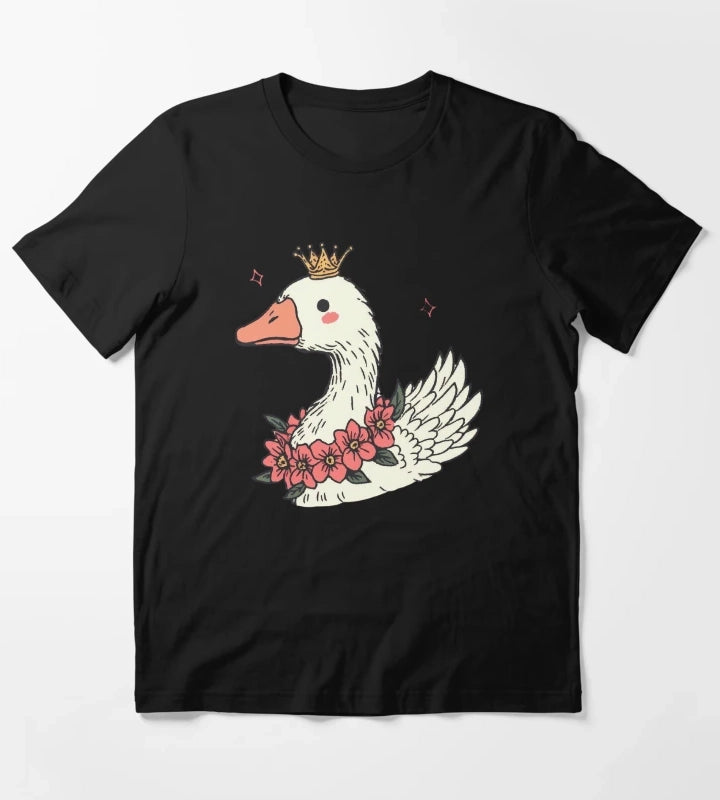 Royal Goose With Daisies Gift For Nature Lover T-Shirt