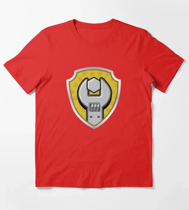 Rubble Construction Puptag GraphicLoveShop T-Shirt Red