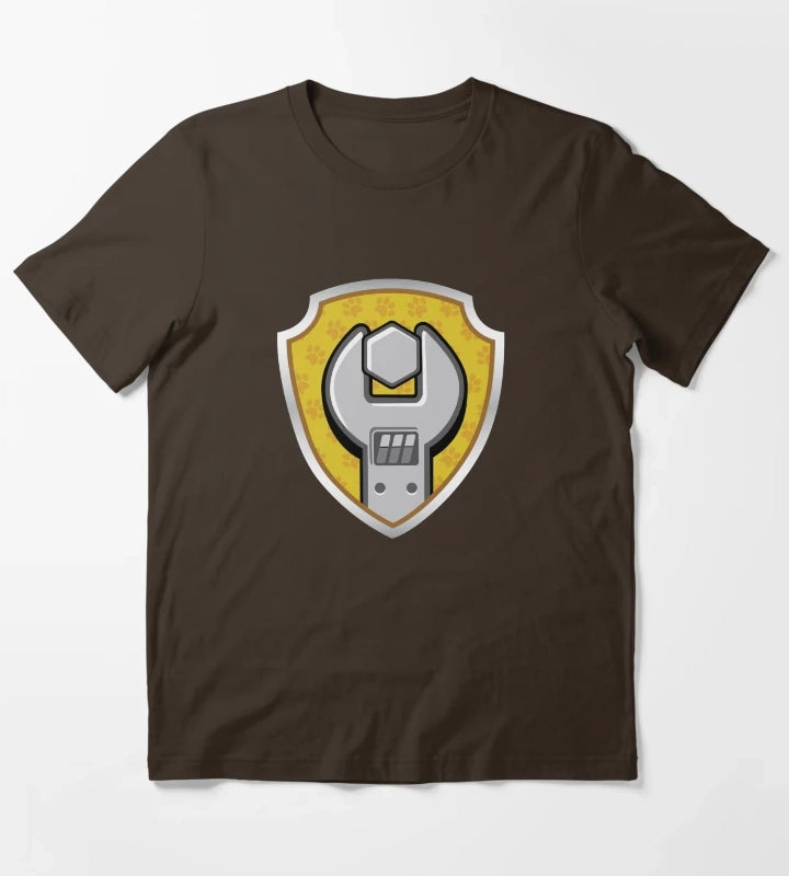 Rubble Construction Puptag GraphicLoveShop T-Shirt Brown