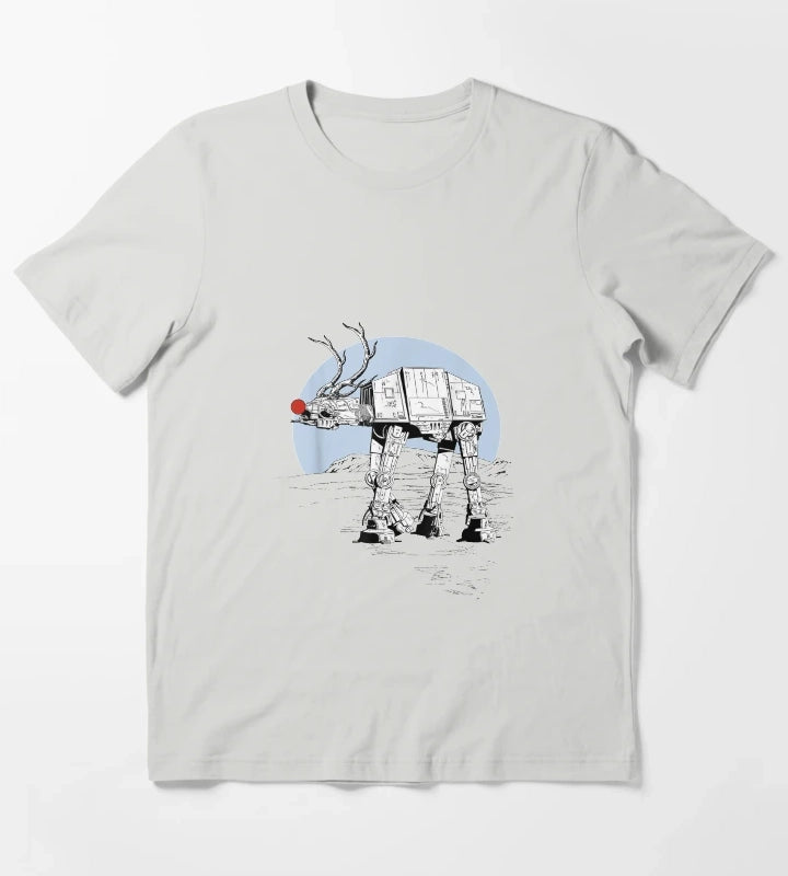Rudolph ATAT Walker Christmas Graphic T-Shirt Light Grey
