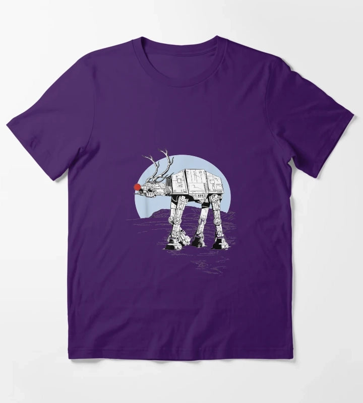 Rudolph ATAT Walker Christmas Graphic T-Shirt Purple