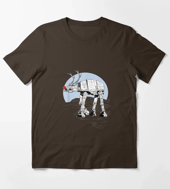 Rudolph ATAT Walker Christmas Graphic T-Shirt Brown