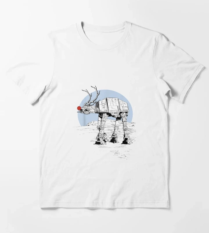 Rudolph ATAT Walker Christmas Graphic T-Shirt White