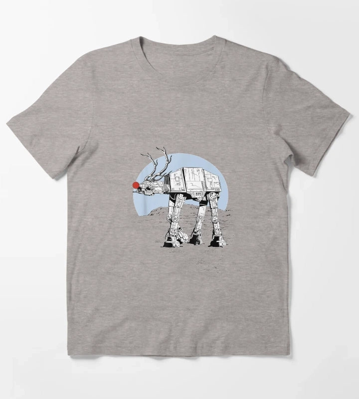 Rudolph ATAT Walker Christmas Graphic T-Shirt Heather Grey