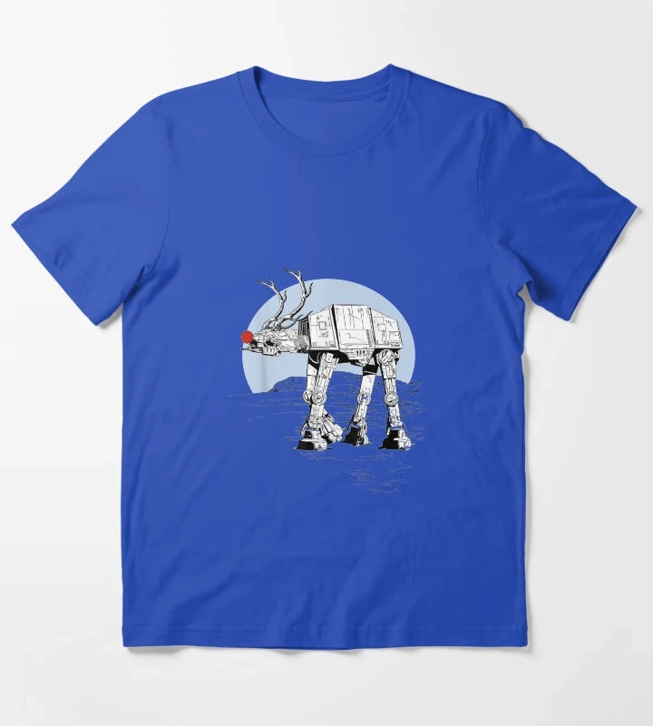 Rudolph ATAT Walker Christmas Graphic T-Shirt Blue