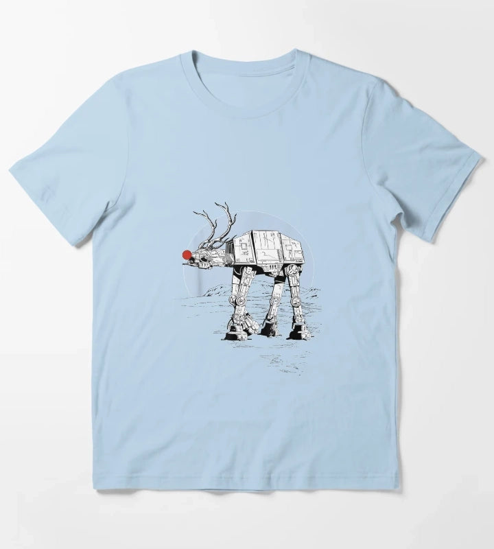 Rudolph ATAT Walker Christmas Graphic T-Shirt Sky Blue