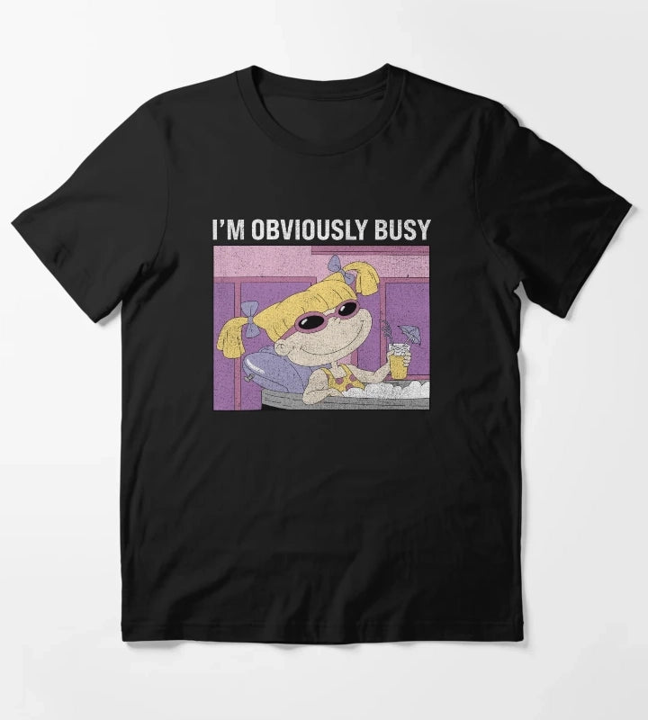 Rugrats Angelica Im Obviously Busy Distressed Panel T-Shirt