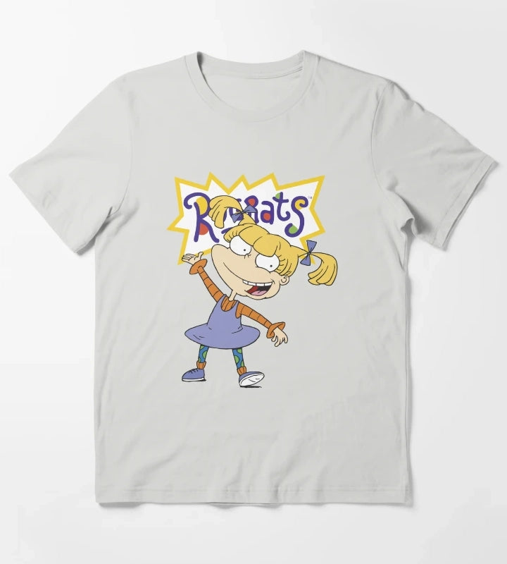 Rugrats Angelica Portrait Pose Logo T-Shirt Light Grey