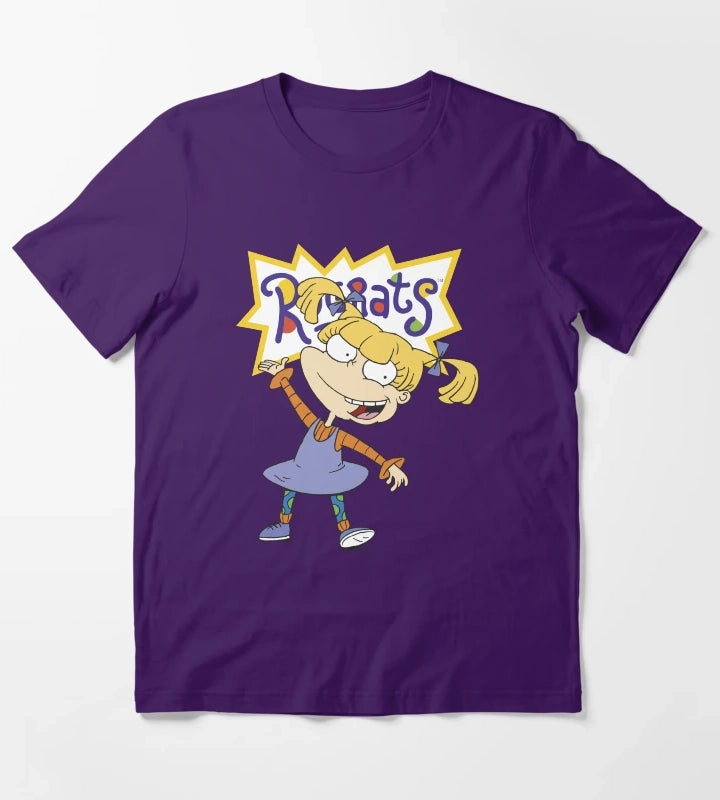 Rugrats Angelica Portrait Pose Logo T-Shirt Purple