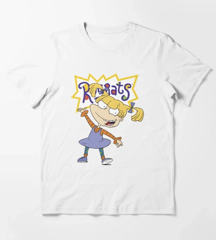 Rugrats Angelica Portrait Pose Logo T-Shirt White