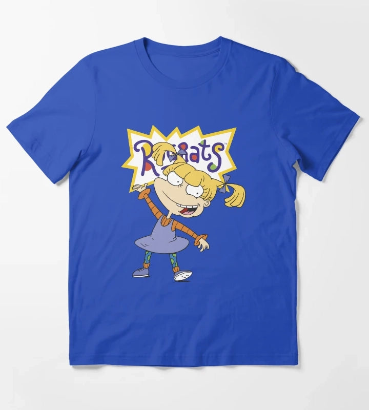 Rugrats Angelica Portrait Pose Logo T-Shirt Blue
