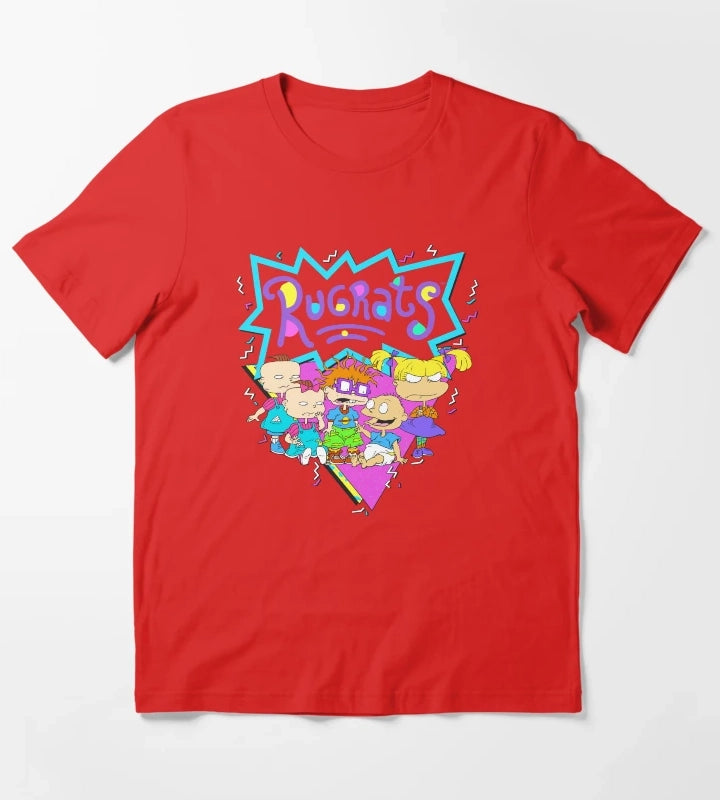 Rugrats Baby Group Bright Retro Logo T-Shirt Red