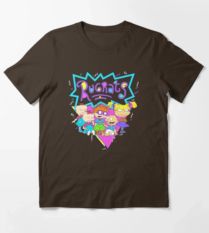 Rugrats Baby Group Bright Retro Logo T-Shirt Brown
