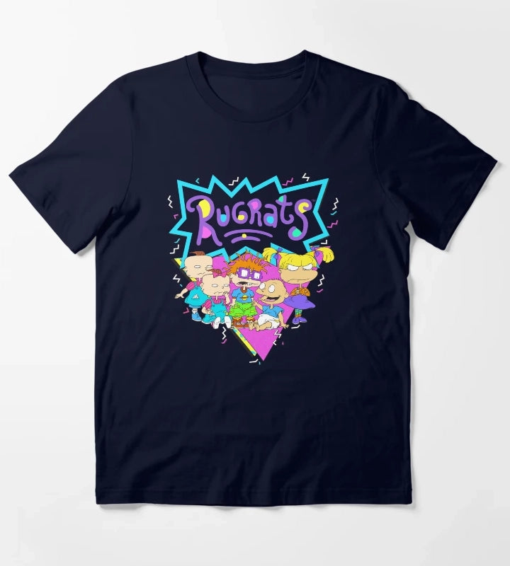 Rugrats Baby Group Bright Retro Logo T-Shirt Navy