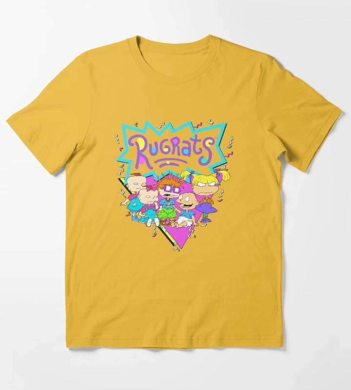 Rugrats Baby Group Bright Retro Logo T-Shirt Yellow