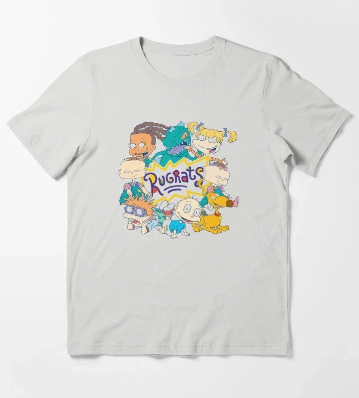 Rugrats Character Group Center Logo T-Shirt Light Grey