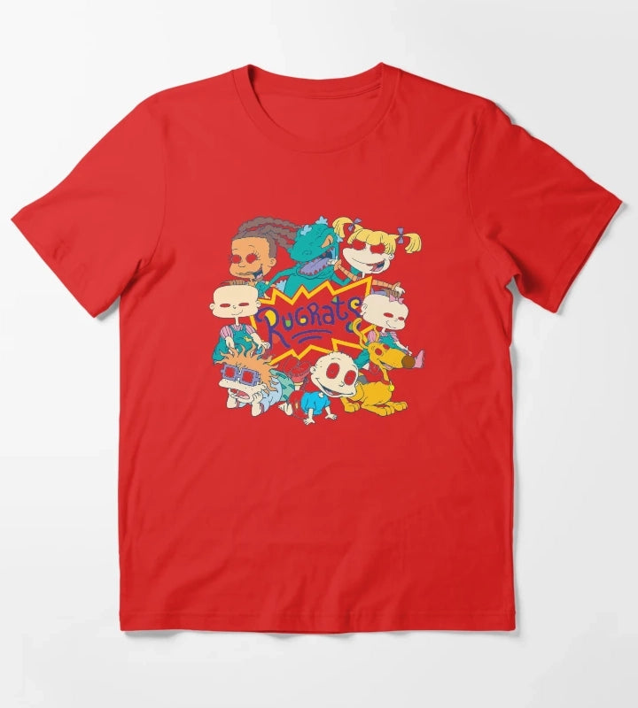 Rugrats Character Group Center Logo T-Shirt Red