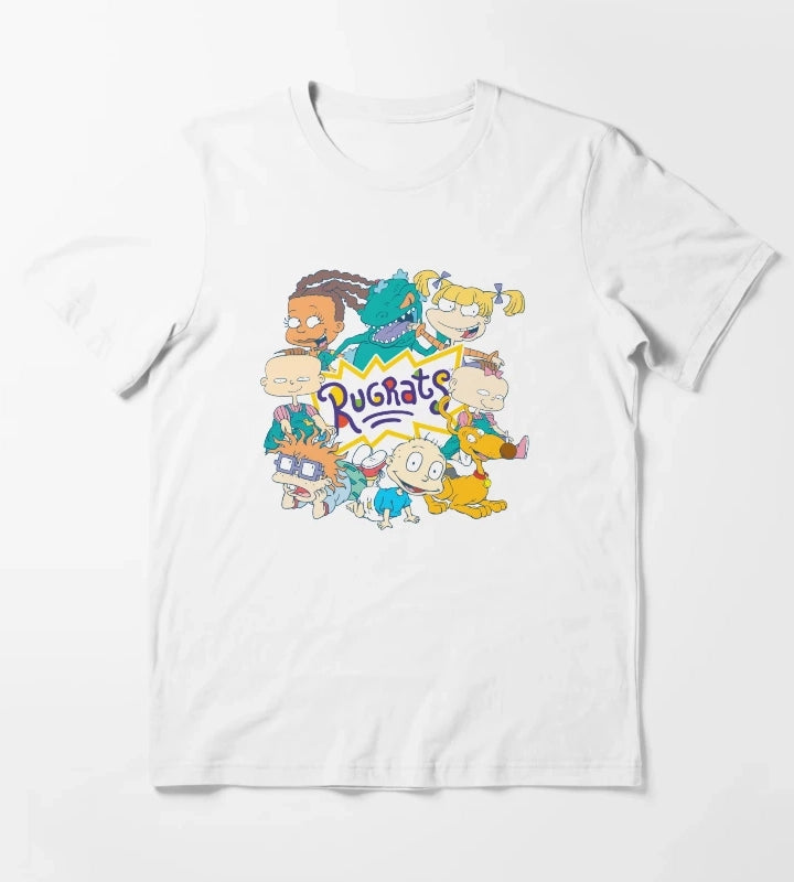 Rugrats Character Group Center Logo T-Shirt White