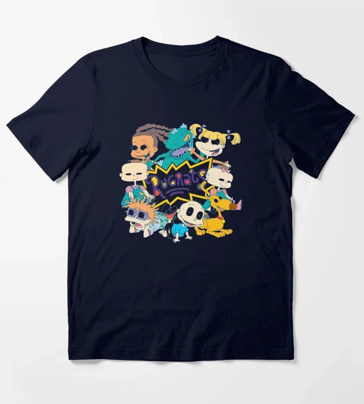 Rugrats Character Group Center Logo T-Shirt Navy