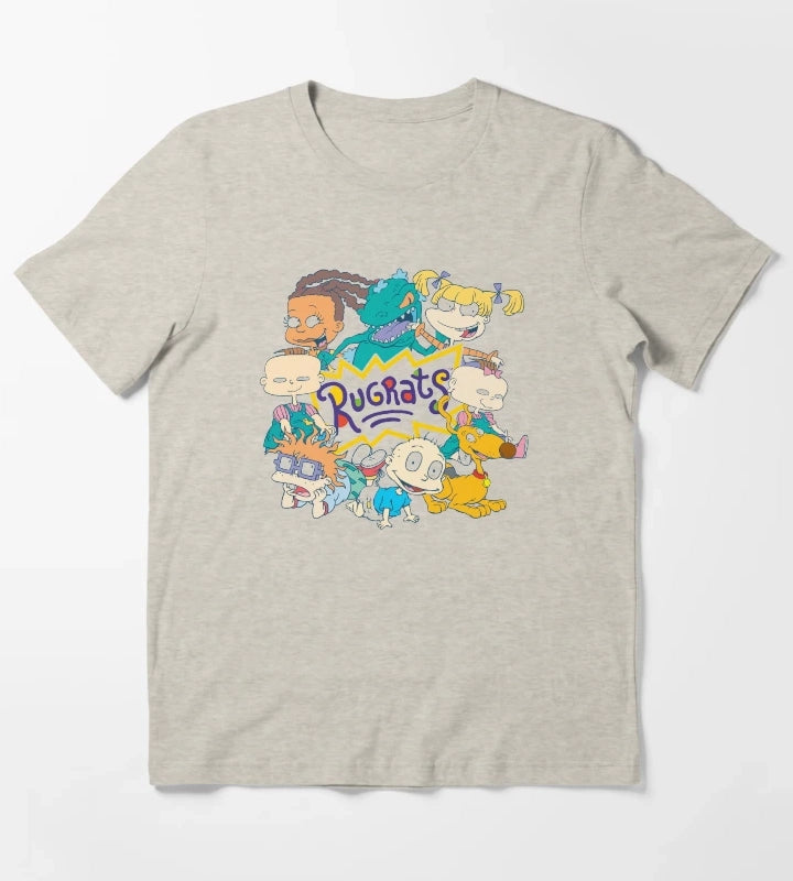 Rugrats Character Group Center Logo T-Shirt Cream