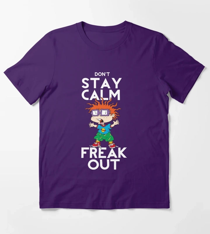 Rugrats Chuckie Dont Stay Calm Freak Out Humor T-Shirt Purple