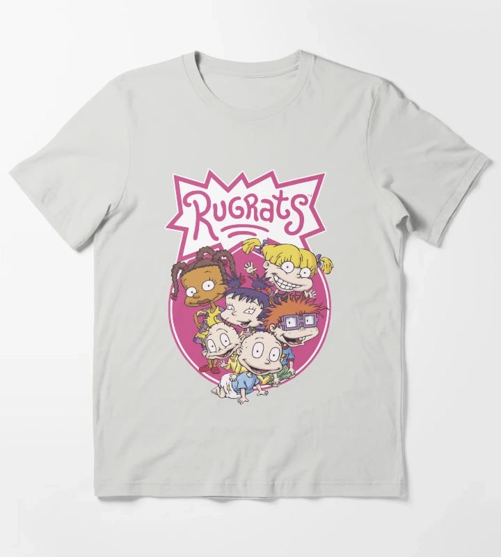 Rugrats Group Classic Circle Poster T-Shirt Light Grey