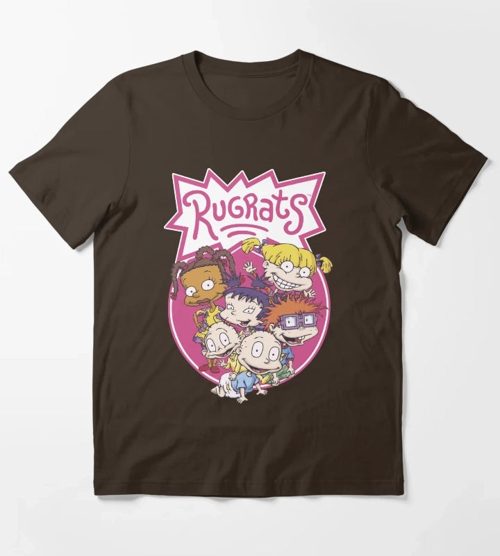 Rugrats Group Classic Circle Poster T-Shirt Brown