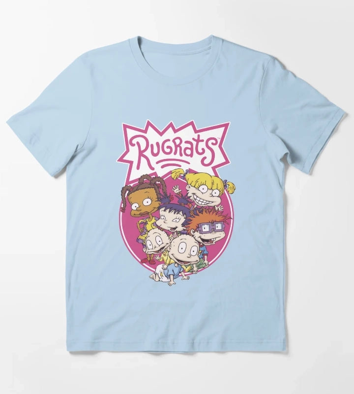Rugrats Group Classic Circle Poster T-Shirt Sky Blue