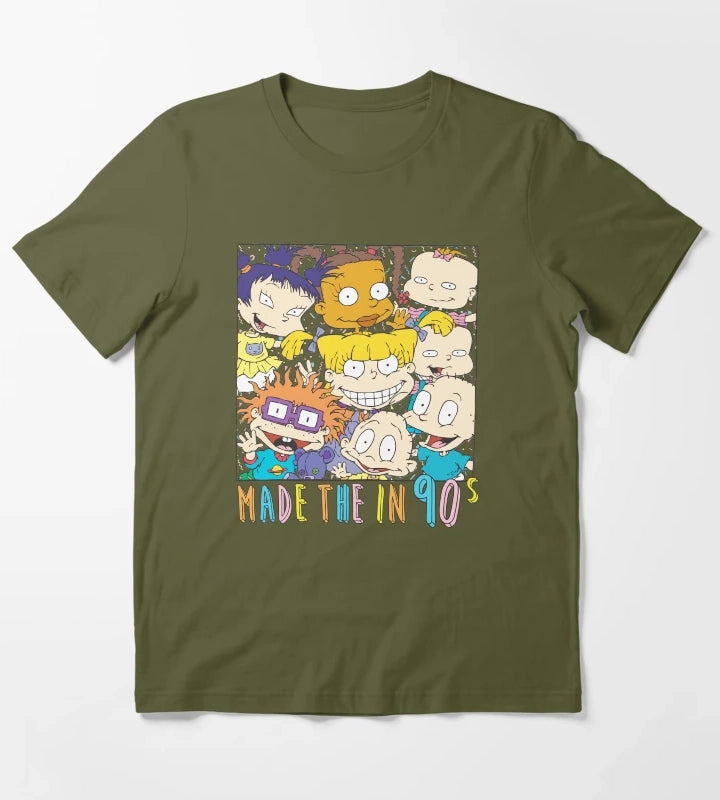 Rugrats Group Color Portrait Made In The Nineties T-Shirt Olive Green
