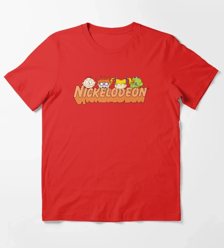 Rugrats Group Head Shot Orange Nickelodeon Logo T-Shirt Red