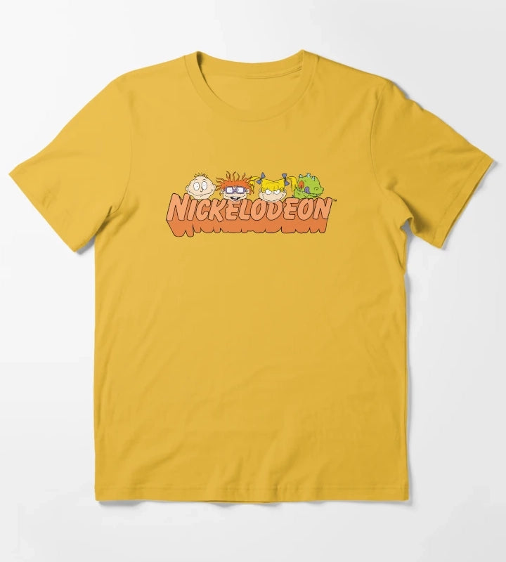 Rugrats Group Head Shot Orange Nickelodeon Logo T-Shirt Yellow
