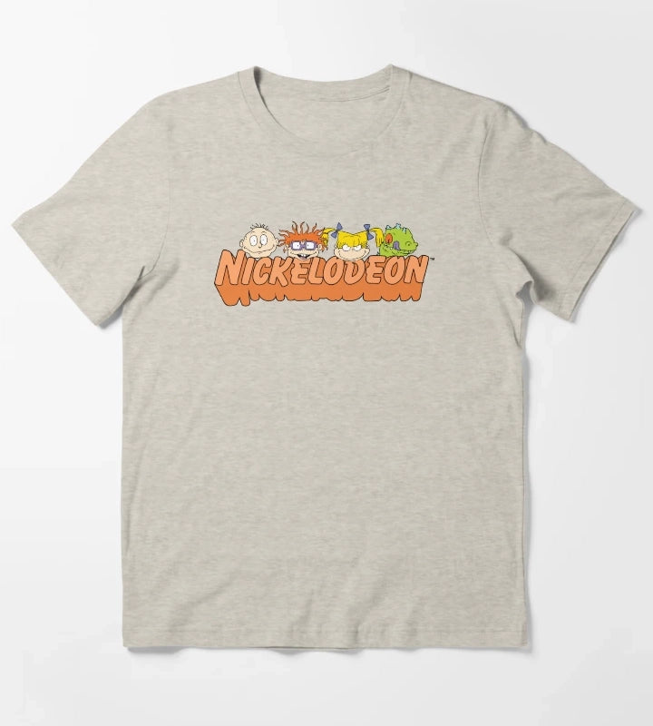 Rugrats Group Head Shot Orange Nickelodeon Logo T-Shirt Cream
