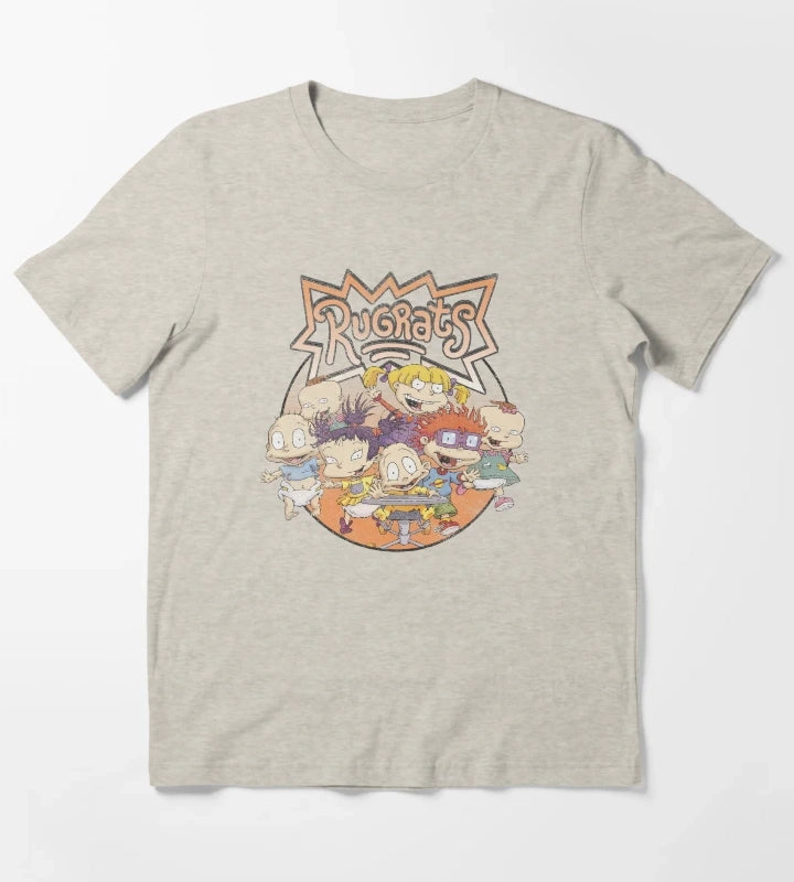Rugrats Group Shot Distressed Logo T-Shirt Cream