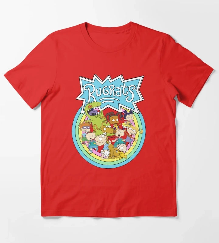 Rugrats Rainbow Circle Group Shot Retro Poster T-Shirt Red