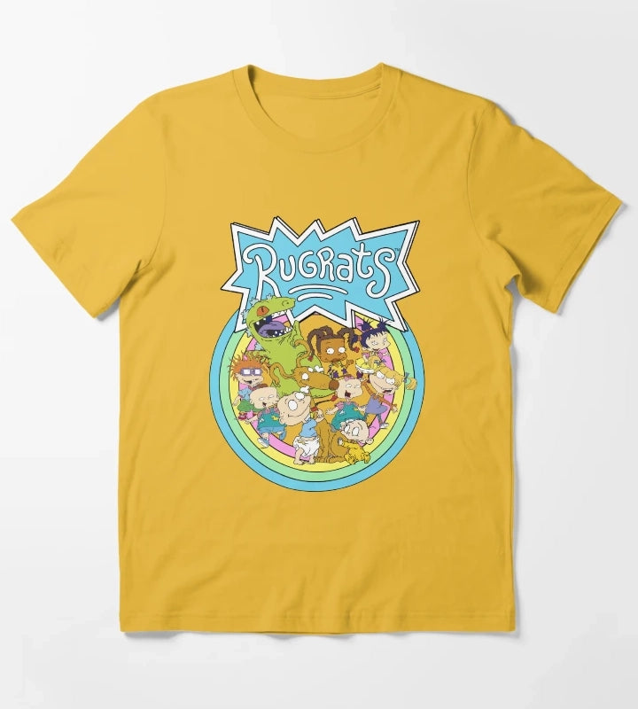 Rugrats Rainbow Circle Group Shot Retro Poster T-Shirt Yellow