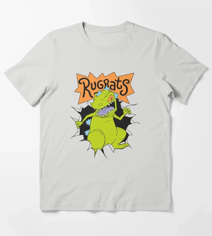 Rugrats Reptar Breakthrough Logo T-Shirt Light Grey