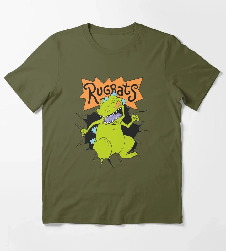 Rugrats Reptar Breakthrough Logo T-Shirt Olive Green