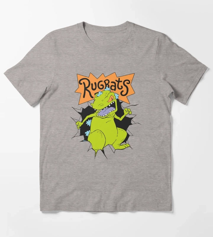 Rugrats Reptar Breakthrough Logo T-Shirt Heather Grey