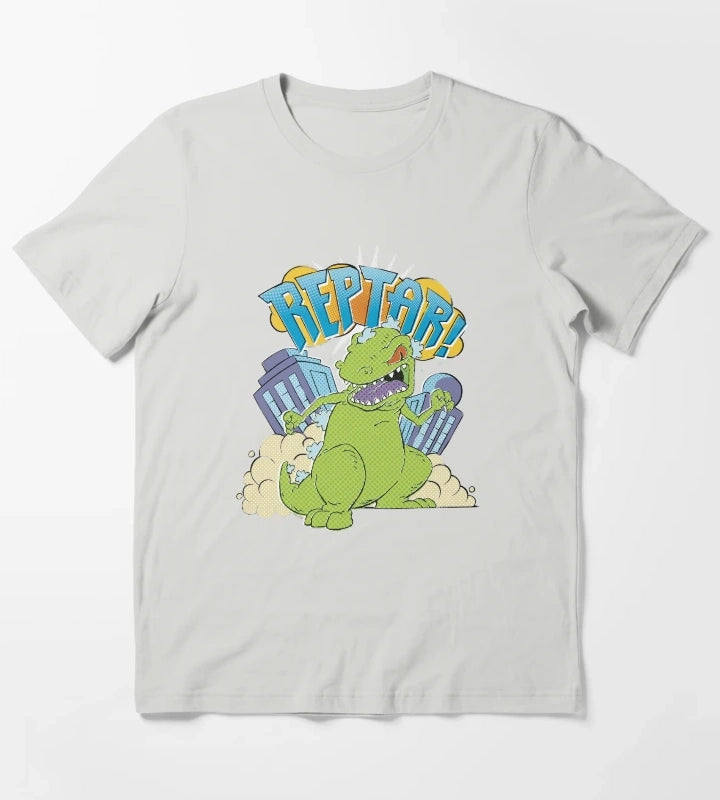 Rugrats Reptar City Destroyer Pop Art Poster T-Shirt Light Grey