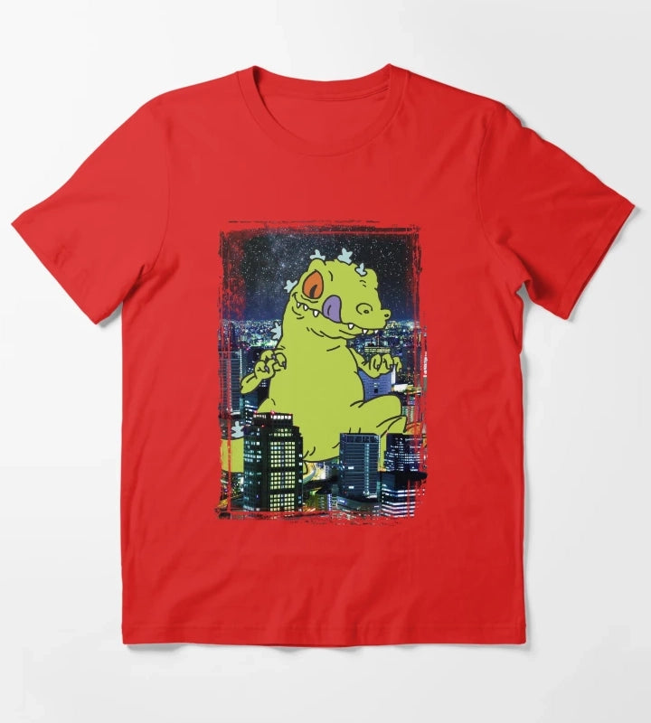 Rugrats Reptar City Rampage Portrait T-Shirt Red