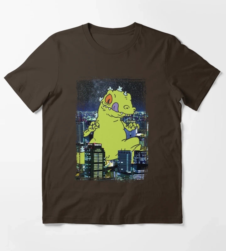 Rugrats Reptar City Rampage Portrait T-Shirt Brown