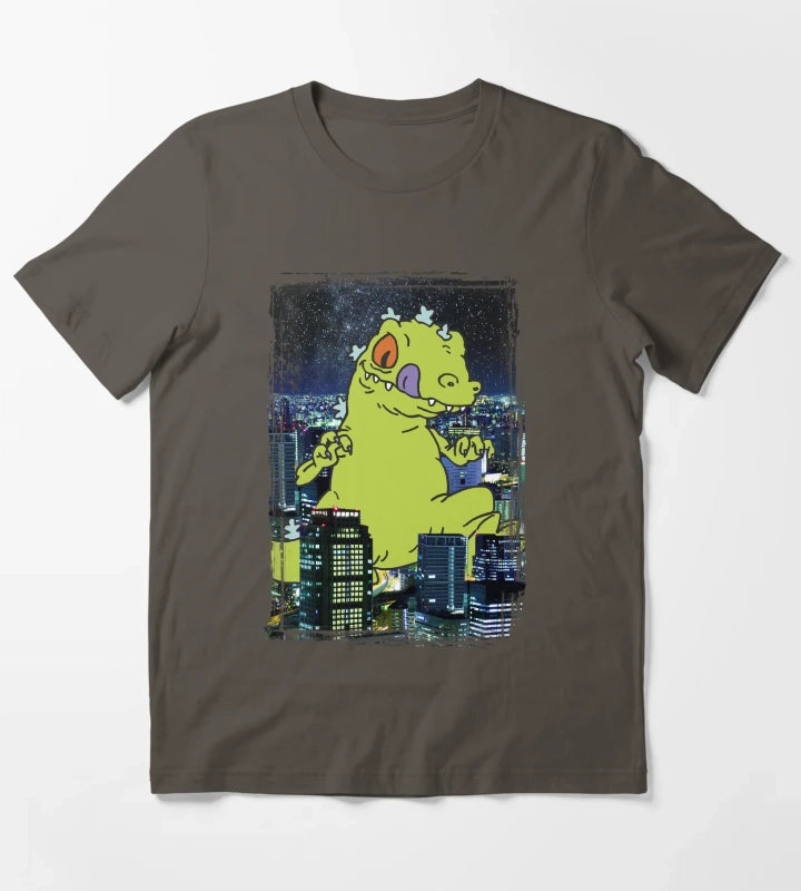 Rugrats Reptar City Rampage Portrait T-Shirt Dark Grey