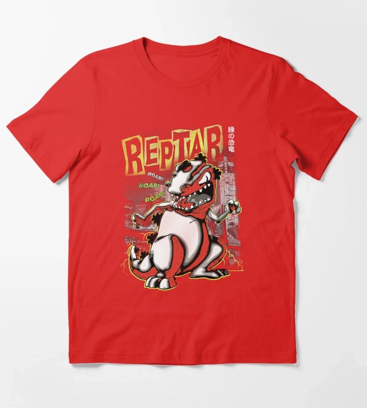 Rugrats Reptar Kanji Noir Poster T-Shirt Red
