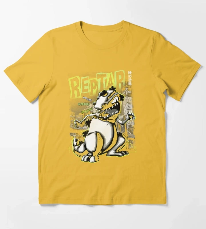 Rugrats Reptar Kanji Noir Poster T-Shirt Yellow