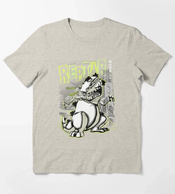 Rugrats Reptar Kanji Noir Poster T-Shirt Cream
