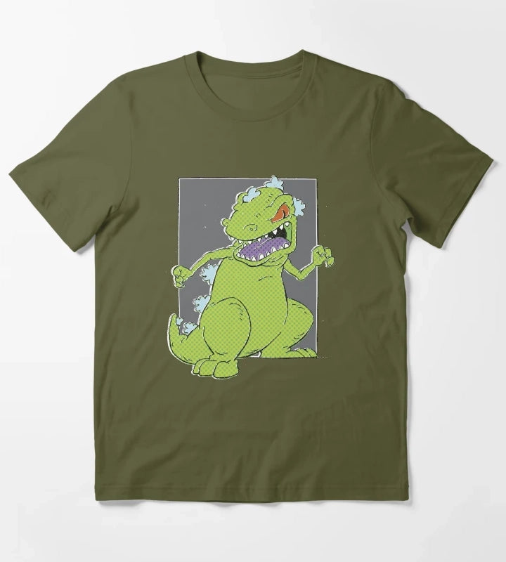 Rugrats Reptar Square Pop Art Poster T-Shirt Olive Green