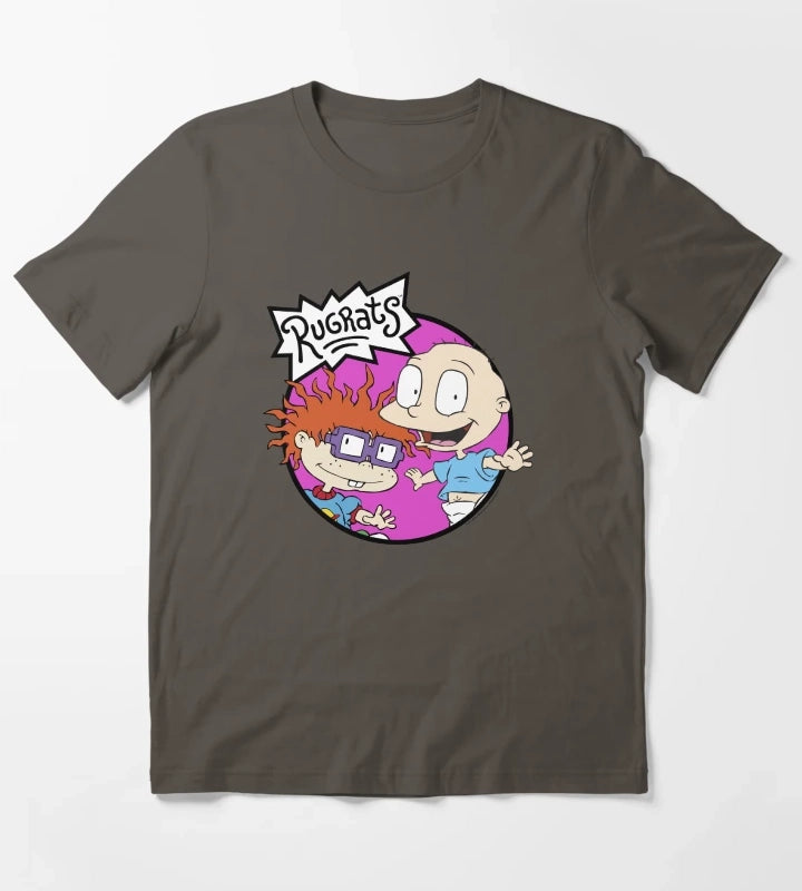 Rugrats Tommy Chucky Best Buddies Logo T-Shirt Dark Grey